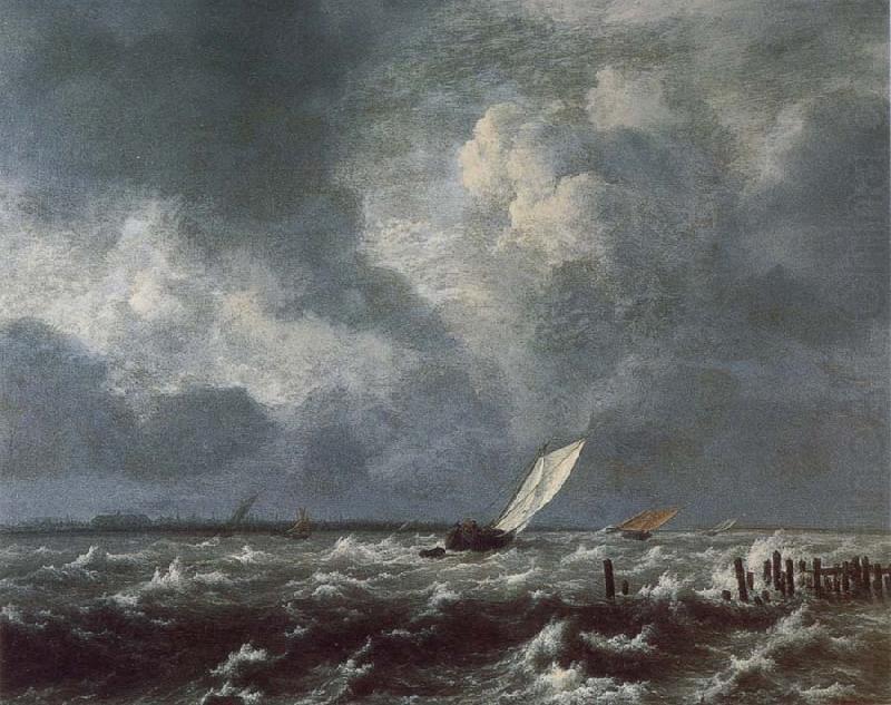 Jacob van Ruisdael View of Het Lj on a Stormy Day china oil painting image